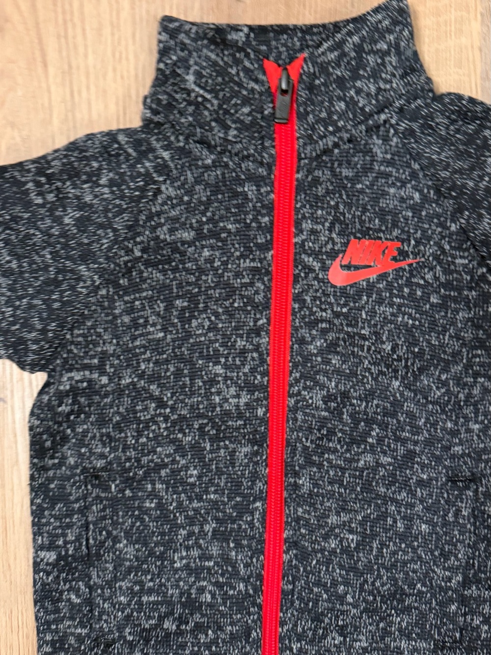 Nike Toddler Boys Full Zip Fleece Jacket Black Gray Red Size 3T
